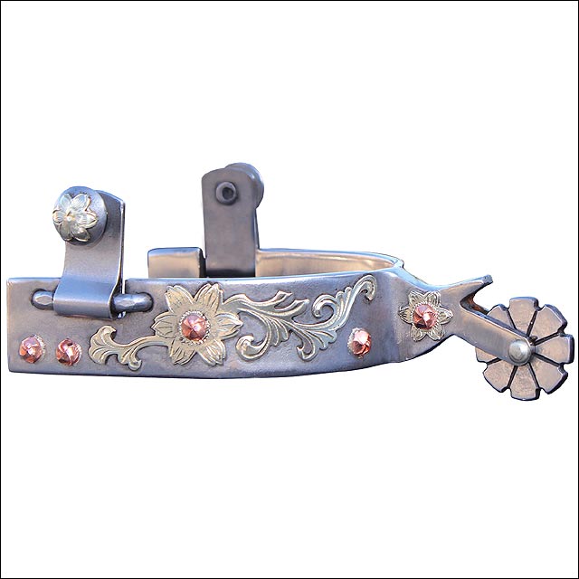 Professional Choice Horse Tack Floral Copper Dot Horseman Spurs