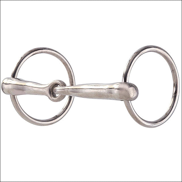 Hilason Nickel Plated Malleable Iron Pony Ring Snaffle Mouth Horse Bit
