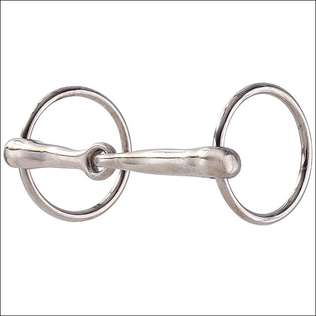 Hilason Nickel Plated Malleable Iron Ring Snaffle Mouth Horse Bit