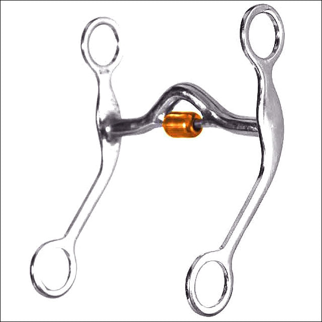 5" X 6-1/2" Hilason Stainless Steel Curb Horse Bit Medium Port Mouth/Copper Roller