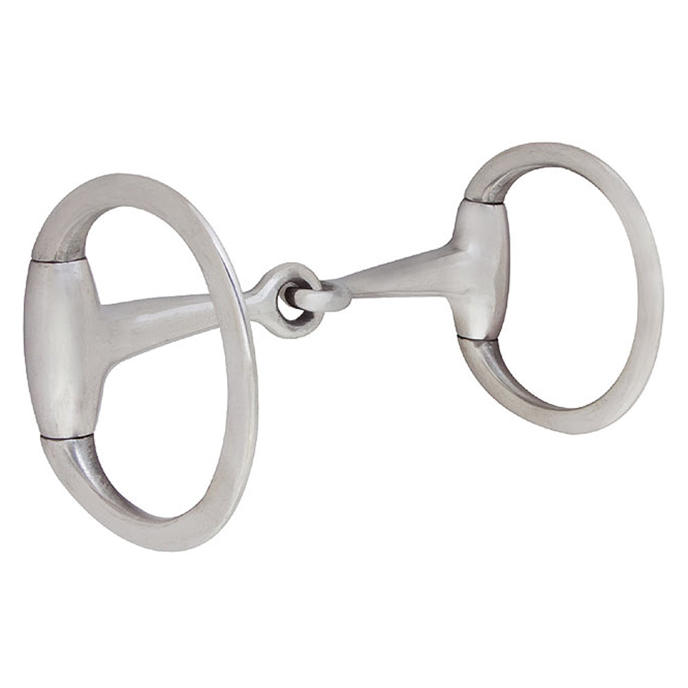 HILASON Stainless Steel Eggbut Horse Bit | 5-3/4” Snaffle Mouth w/ 2-3/4” Flat Dee Rings