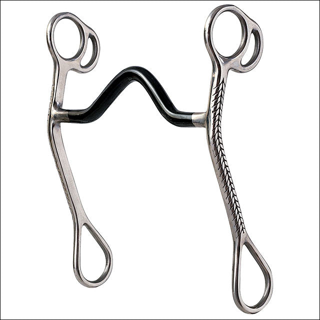 Hilason Stainless Steel Curb Horse Bit Sweet Iron Medium Port Mouth