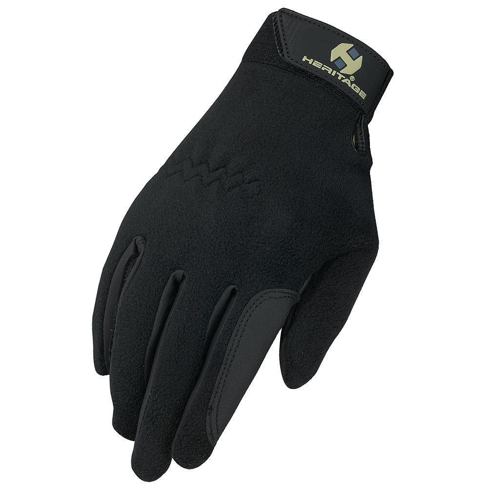 05 Size Heritage Performance Fleece Horse Stretchable Riding Gloves Black