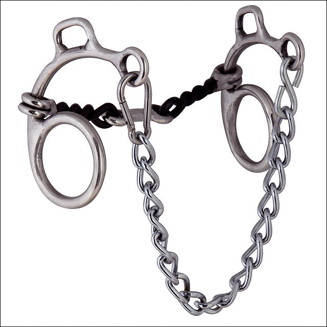 5-1/8 In Hilason Stainless Steel Horse Gag Bit Sweet Iron Twist Dogbone Mouth