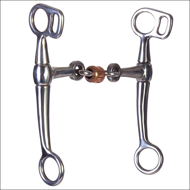 5"X 6" Hilason Stainless Steel Tom Thumb Copper Roller Horse Gag Bit