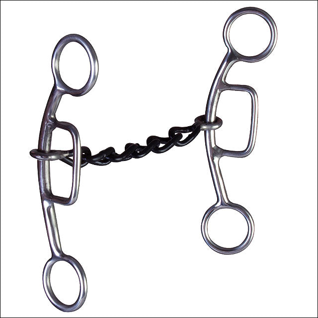 5-1/8 In Hilason Stainless Steel Sliding Horse Gag Bit Small Chain Mouth