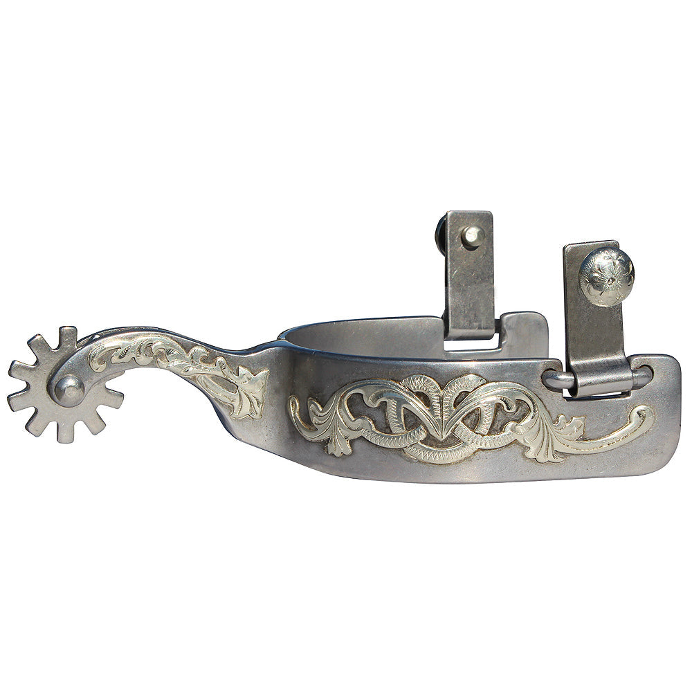 Professional Choice Lady Medium Shank Steel Floral Western Horse Tack Spur
