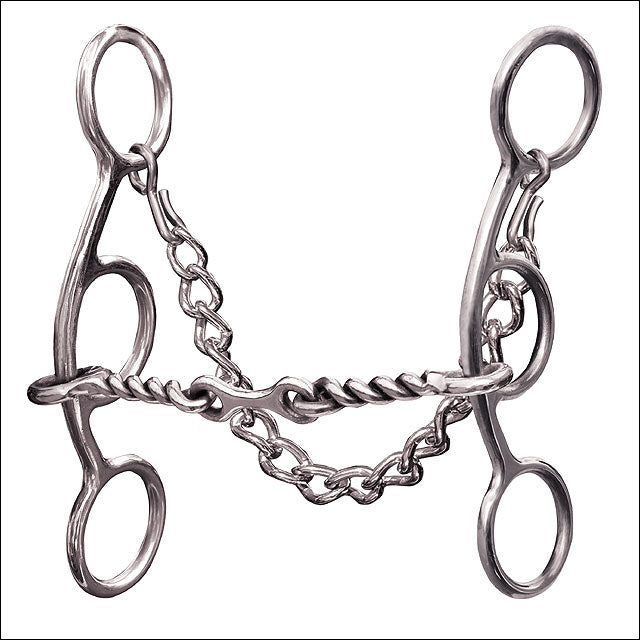 Professional Choice Futurity 3 Pc Twisted Wire Mouth Horse Bit 5.5 Inch Chain