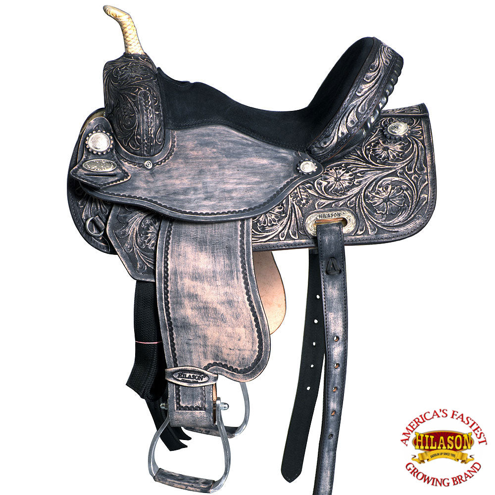 Flex Tree Western Horse Saddle American Leather Trail Barrel By Hilason