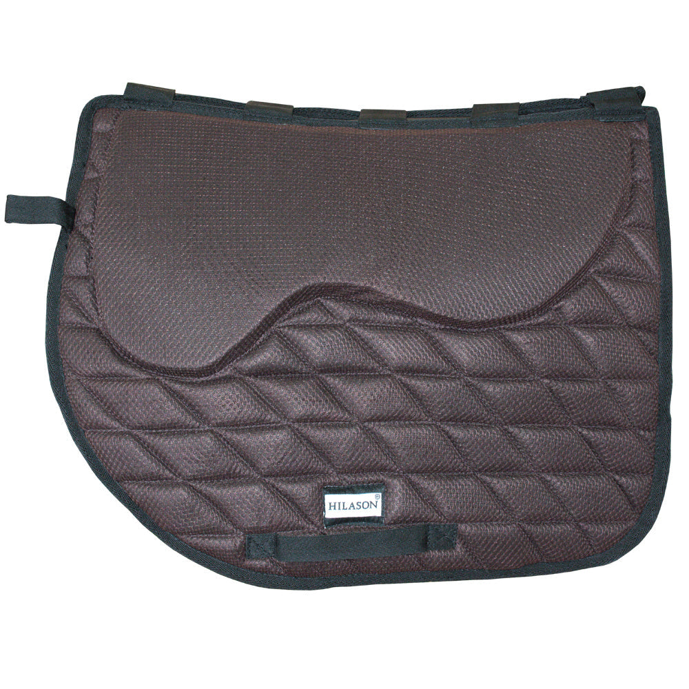 Hilason Dressage Memory Foam English Saddle Pad With Anti Slip Base Brown
