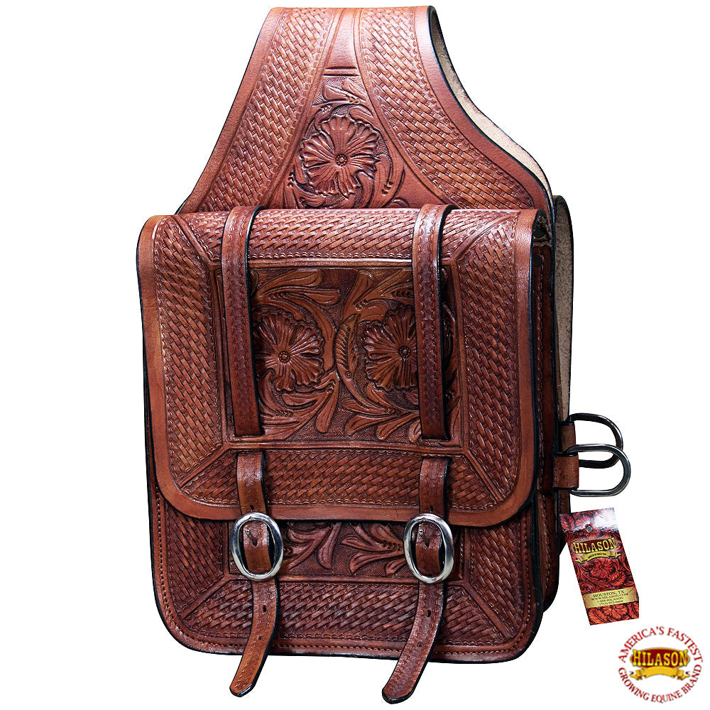 11 X 10.5 In Horse Western Saddle Bag Leather Cowboy Trail Ride Hilason