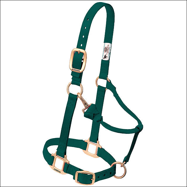 Hunter Green Weaver Adjustable Chin Throat Snap Halter 3/4" Weanling Pony