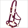 Large Weaver Horse Halter Nylon Heat Sealed Buckle Chin Throat Burgundy