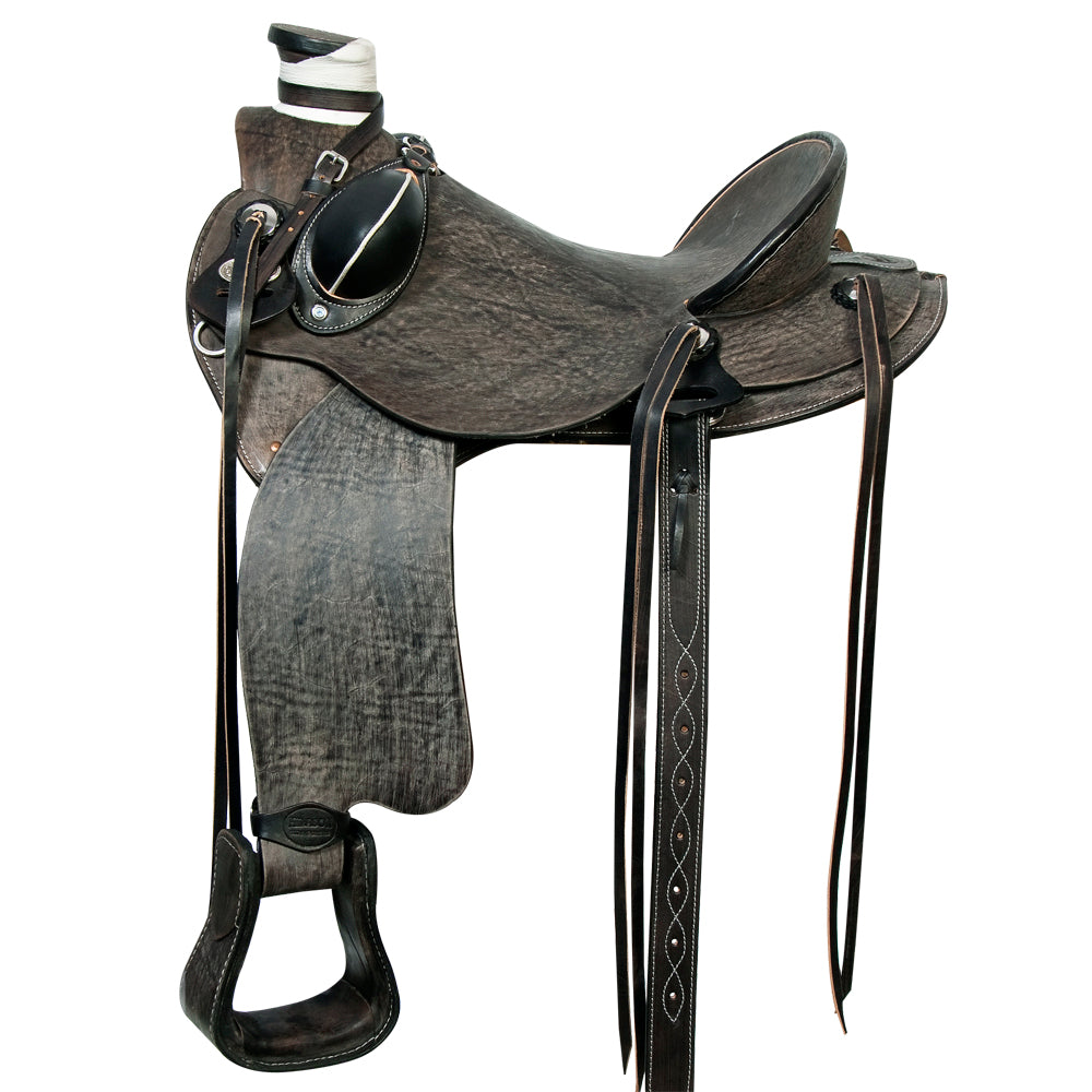 HILASON Western Horse Wade Saddle American Leather Ranch Roping Antique Black | Hand Tooled & For Horses