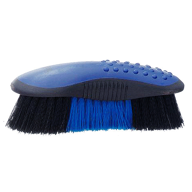 Tough 1 Horse Tack Great Grip Brush W/ Stiff Bristles Rubber Royal Blue