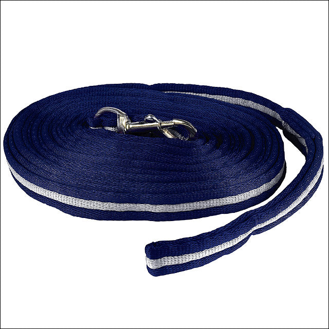 Horze Soft Orbit Textile Polyester Horse Lunging Line Dark Blue Light Grey