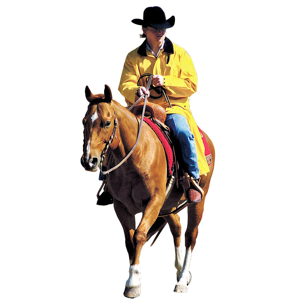 Pvc Saddle Slicker M& F Western Adult Yellow Weatherproof With Hood