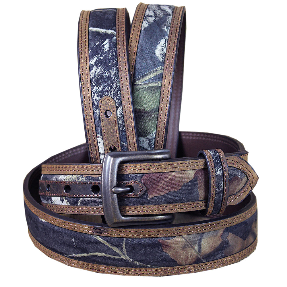 34 Inch M&F Western Tack Nocona Mossy Oak Brown Leather Mens Belt