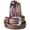 3D Brown Dark Mens Fashion Leather Belt Removable Buckle