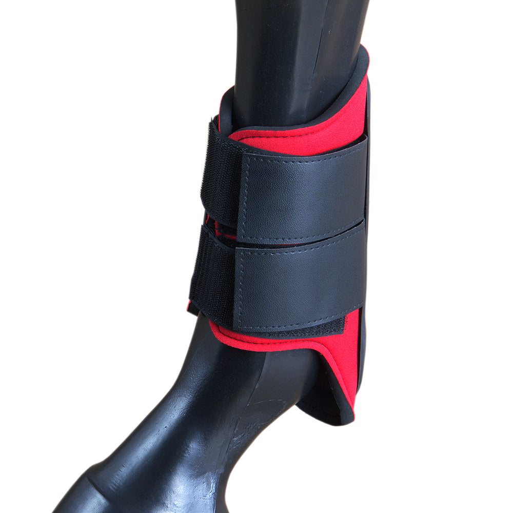 Hilason Western Horse Tack Protective Pvc Ankle Leg Boot Red & Black