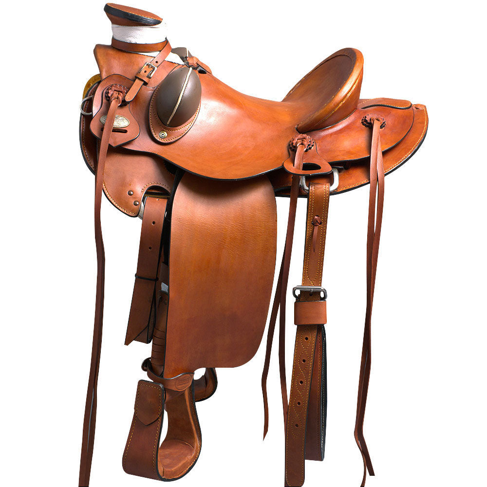 HILASON Western Horse Wade Saddle American Leather Ranch Roping Beige | Hand Tooled | Horse Saddle | Western Saddle | Wade & Roping Saddle | Horse Leather Saddle | Saddle For Horses