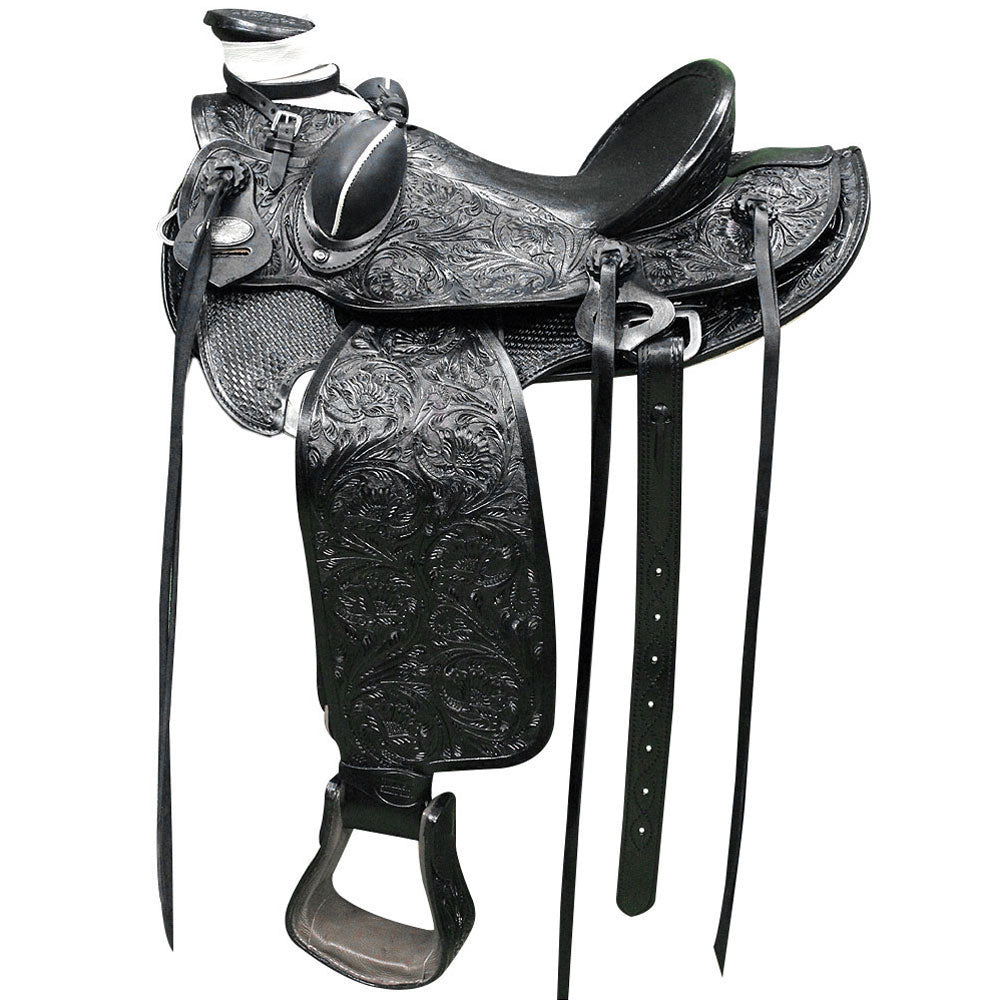 HILASON Western Horse Wade Saddle American Leather Ranch Roping | Hand Tooled & For Horses