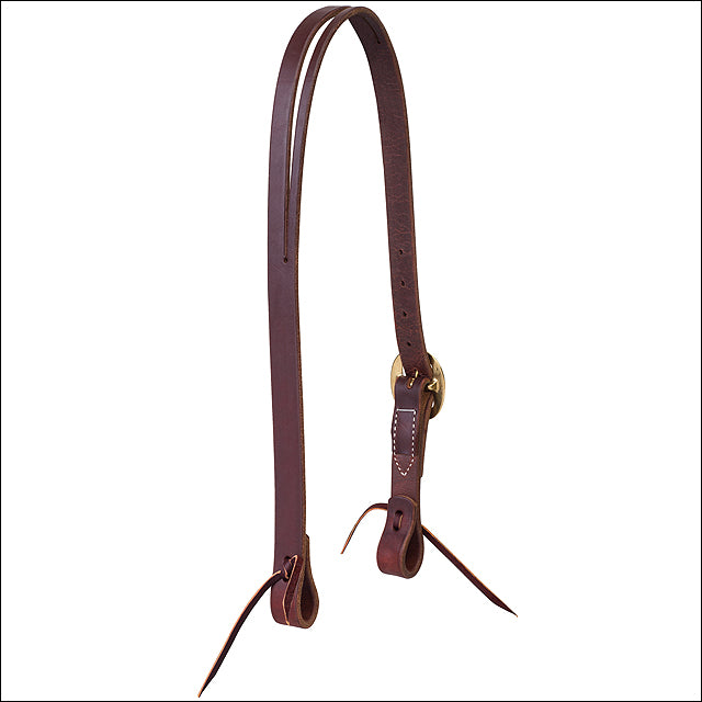 1" Weaver Working Cowboy Split Ear Horse Oiled Leather Headstall Solid Brass