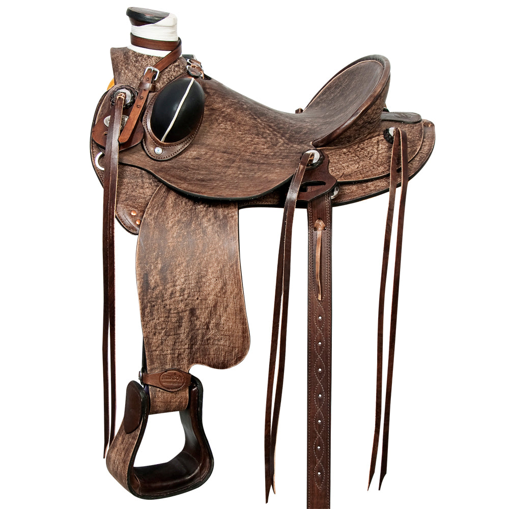 HILASON Western Horse Wade Saddle American Leather Ranch Roping Dark Brown | Hand Tooled & For Horses