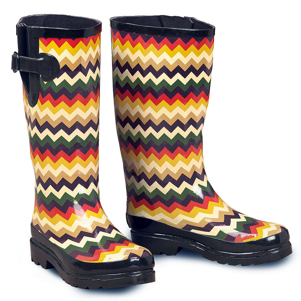 M&F Western Blazin Rox Leanne Ladies Rain Boot Waterproof Chevron Zigzag Pattern