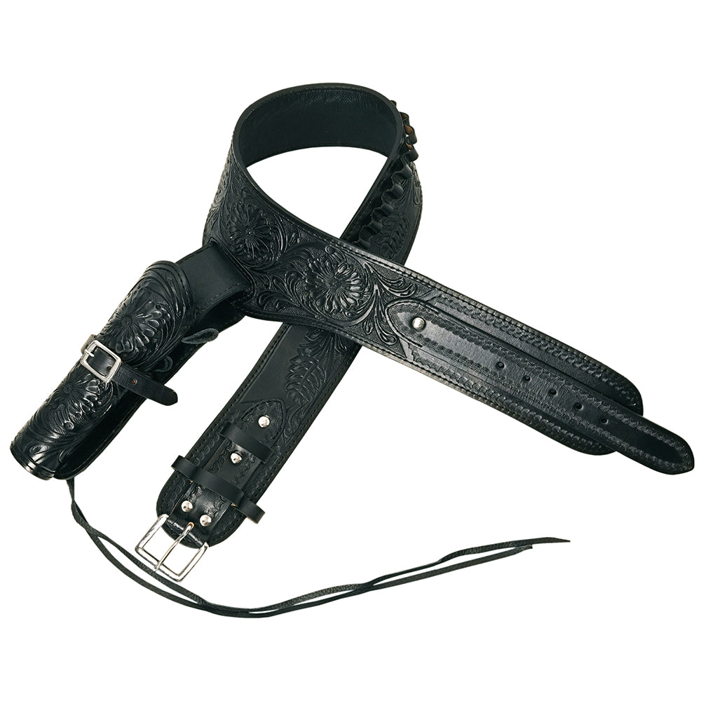 34 In Hilason Western Right Hand Gun Holster Rig 44/45 Cal Leather Cowboy