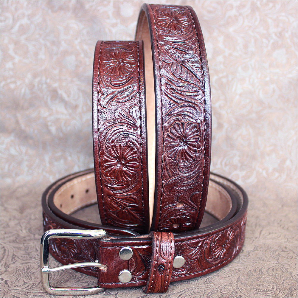 Hilason Hand Made Heavy Duty Buffalo Hide Leather Stitch Gun Holster Belt Brown 30-60