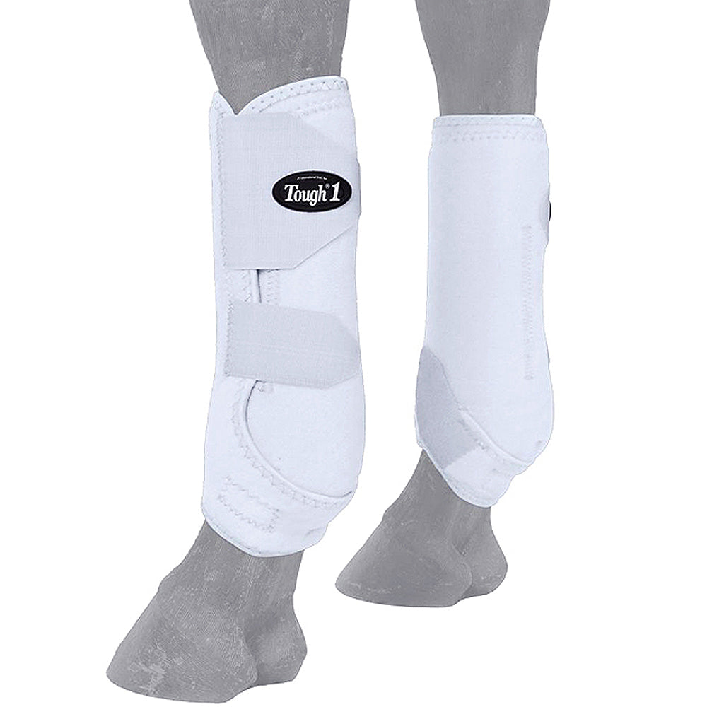 Large Tough 1 Extreme Vented Flexible Horse Leg Sport Boots Rear White