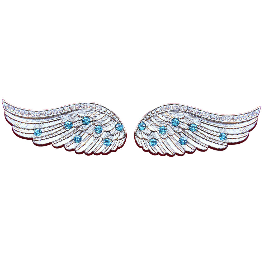 HILASON Screw Back Concho Angel Wings Bling Nickel Plated Saddle Color | Bridle Conchos Slotted