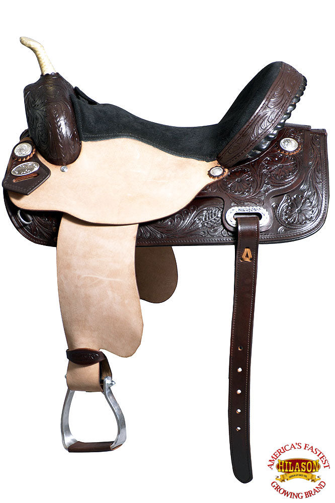 17 In Flex Tree Western Horse Saddle Leather Trail Barrel Racing Hilason