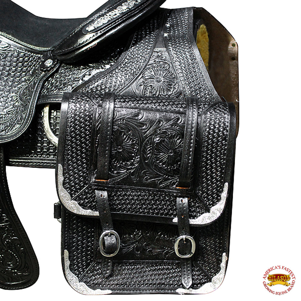 11 X 10.5 In Horse Western Saddle Bag Leather Cowboy Trail Ride Hilason