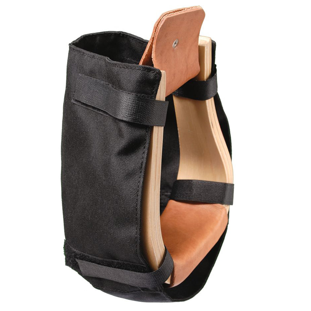 Tough 1 Nylon Western Horse Stirrups Pair Black Covers Quick Grip Straps