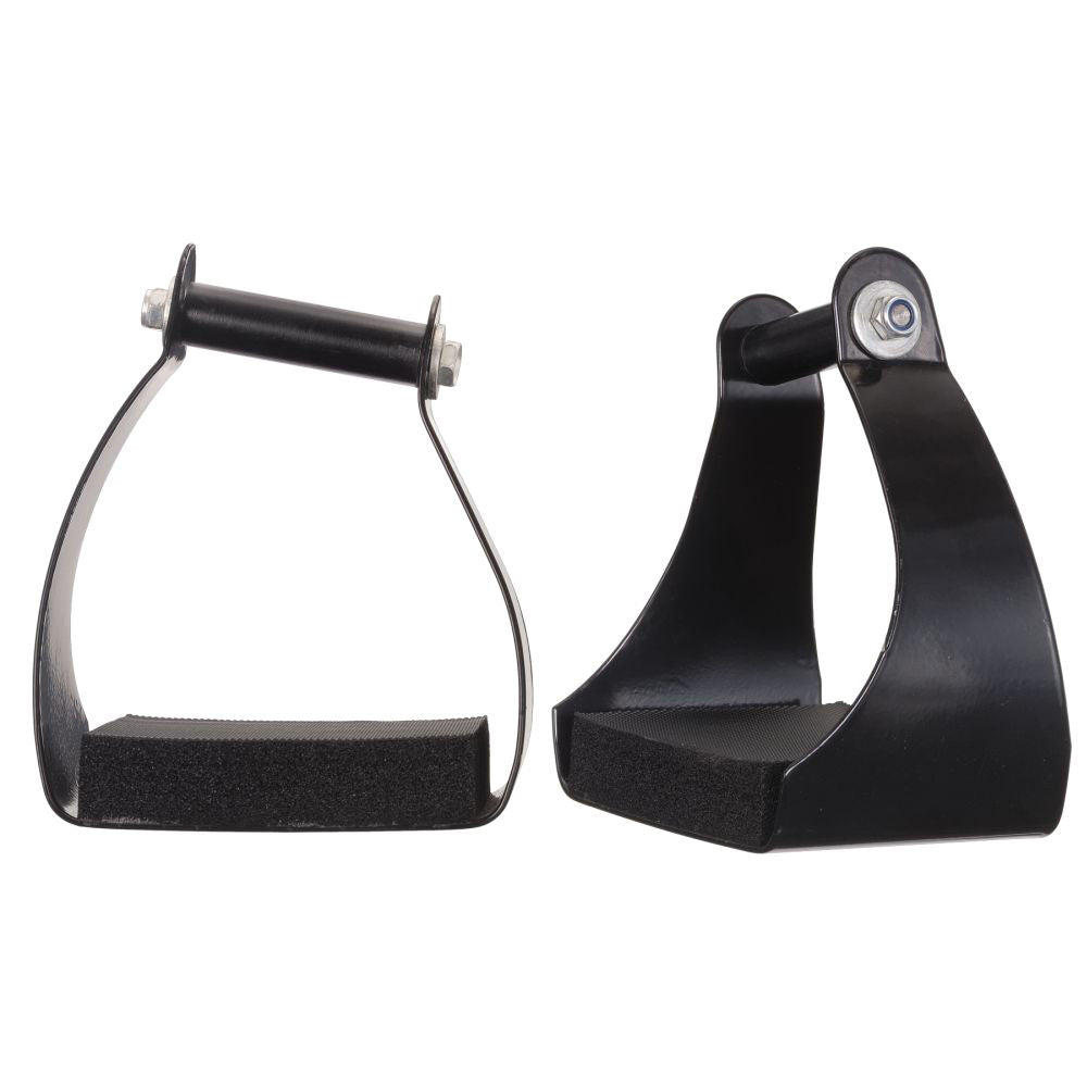 Tough 1 Angled Aluminium Cushions Endurance Horse Stirrups Pair 3" Neck