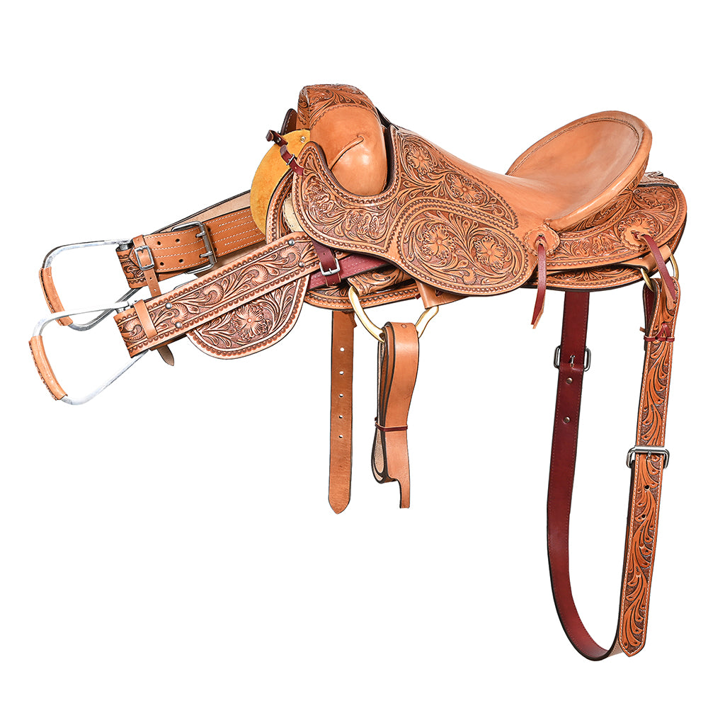Hilason Classic Series Hand-Made Rodeo Bronc American Leather Saddle