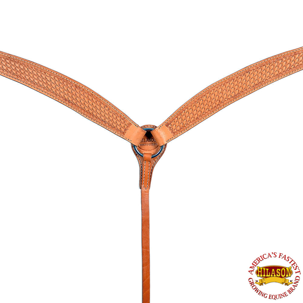 Hilason Western American Leather Horse Breast Collar Tan Basket Weave