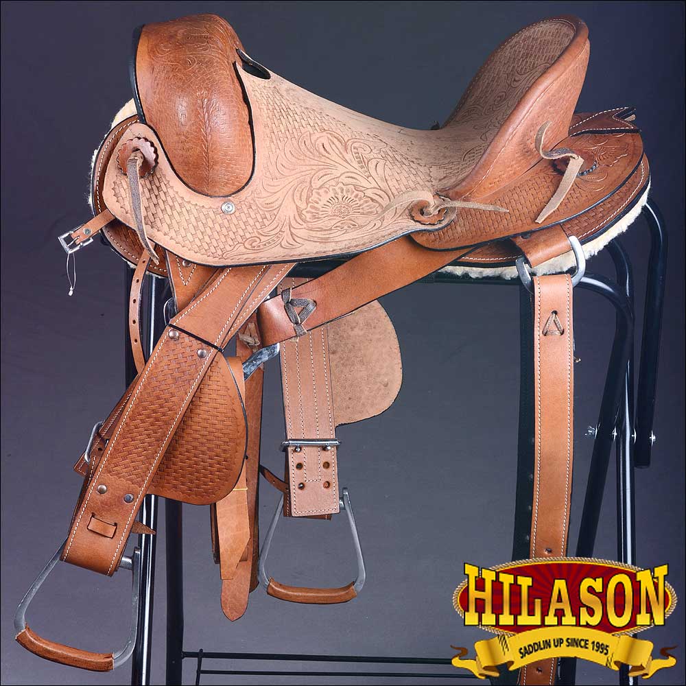 Hilason Brand New Hand-Made Leather Rodeo Bronc Riding Saddle