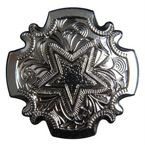 HILASON Western Screw Back Concho 1.5In Bright Silver Star Saddle Cowgirl | Belt Slotted Conchos