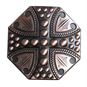 HILASON Western Screw Back Concho 1.5 In Copper Plated Cross Sign Saddle Cowgirl| Belt | Slotted Conchos