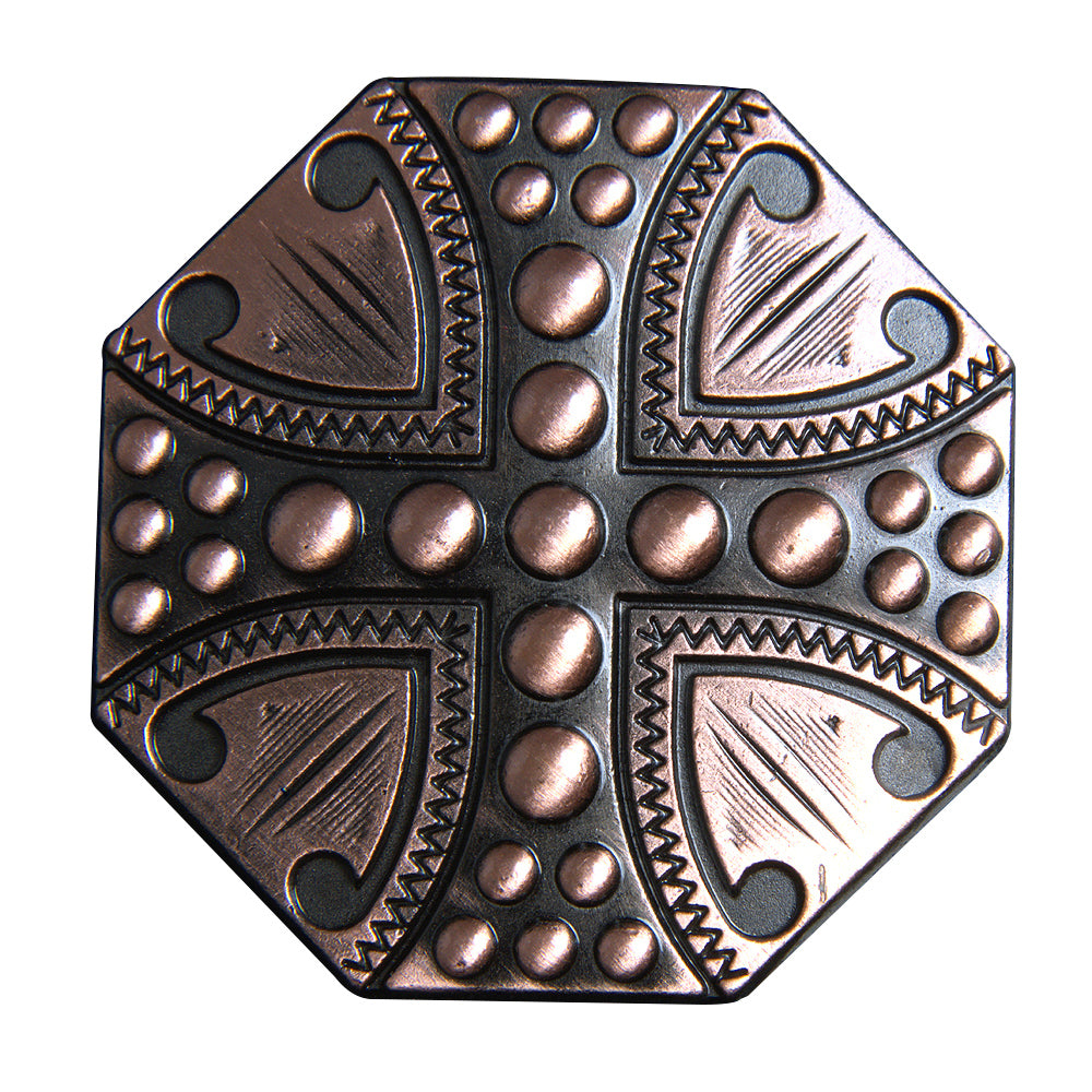 HILASON Western Screw Back Concho 1.5 In Copper Plated Cross Sign Saddle Cowgirl| Belt | Slotted Conchos