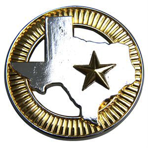 HILASON Western Screw Back Concho 1.5 In Texas Star Gold Silver Round Saddle | Belt Slotted Conchos