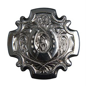 HILASON Western Screw Back Concho 1.5 In. Nickle Plated Horse Shoe Saddle Cowgirl | Belt Slotted Conchos