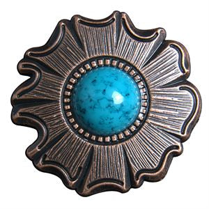 HILASON Western Screw Back Concho 1.5 In. Turquoise Stone Floral Saddle Cowgirl | Belt Slotted Conchos