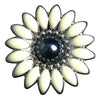 HILASON Western Screw Back Concho White Floral Silver Saddle Black, Whilte Color | Bridle Conchos Slotted
