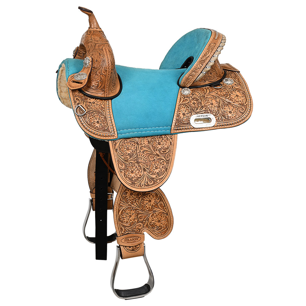 HILASON Western Horse Saddle Treeless Trail Barrel Leather | for Horses