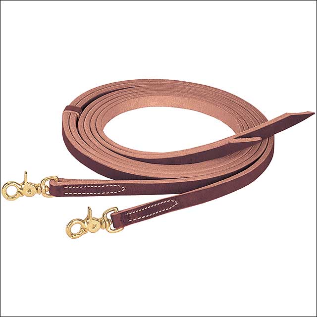 5/8" X 7' Weaver Pro Tack Quick Change Horse Split Reins Sunset Brass Snap