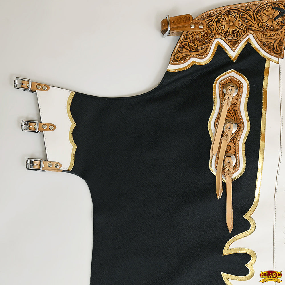 Hilason Handmade Genuine Leather Chaps Adult Handtooled Rodeo Bull –  uhorsewestern